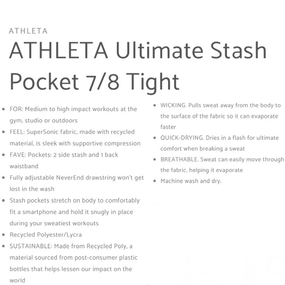 ATHLETA 531773-01 Ultimate Stash Pocket 7/8 Tight Camo Leggings Size XS - Picture 16 of 16